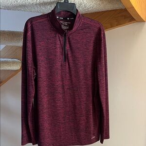 Men's Maroon and Black Quarter-Zip TekGear DryTek
